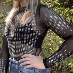 Sequin sheer bodysuit